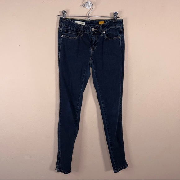 Size 25 Pilcro Jeans Low Rise Straight Dark Blue Denim Pants Stretch - Picture 13 of 13